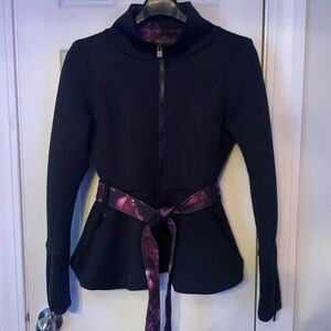 POPFLEX Black Jacket with Purple Belt